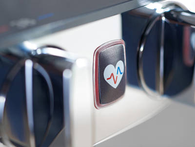 HansaEmotion: Durch Drücken des Wellfit-Buttons in der Mitte des Thermostats lässt sich eines von drei Behandlungs-Programmen anstellen