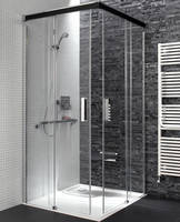 HÜPPE Design pure mit großzügigem Eckeinstieg und bodengleicher Duschfläche HÜPPE EasyStep
