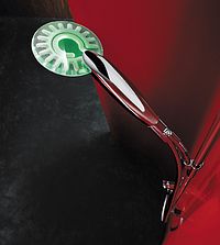 Rein und klar flie�t das Wasser durch den transparenten Brausekopf - in der Luxus-Variante mit zus�tzlichem LED-Licht