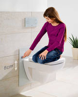 Das neue Eco Plus WC-Element von Viega bietet Flexibilität und Komfort für jedes Alter. Per Knopfdruck und ganz ohne Elektronik ist das WC jederzeit stufenlos in der Höhe verstellbar