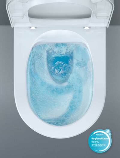 Doppelt hygienisch: HygieneFlush Spülsystem plus HygieneGlaze antibakterielle Keramikglasur
