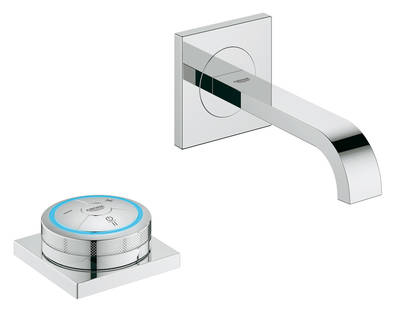 Alle Grohe Armaturen in Wanne, Waschtisch und Dusche sind mit digitaler Technologie ausgerüstet (im Bild Allure F digitale Waschtischarmatur)