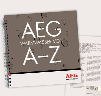 Das neue Kompendium „Warmwasser von A – Z“ der AEG Haustechnik ist ein wertvoller Planungs-Ratgeber und kann kostenlos per EMail angefordert werden