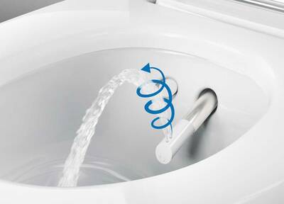 Das Herzstück der Geberit AquaClean Dusch-WCs ist der körperwarme Wasserstrahl, der den Po sanft und gründlich reinigt