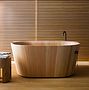 Die Badewanne Ofur� ist aus edlem L�rchenholz gefertigt