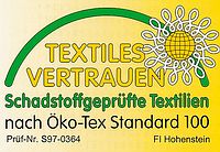 Die Bez�ge entsprechen dem �ko-Tex Standard 100