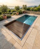 Poolabdeckungen von WaterBeck werden exakt an die Beckenform angepasst, Foto: WaterBeck GmbH