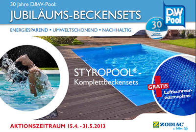 Jetzt schön günstiger ins Poolvergnügen starten, und zwar mit den Jubiläums-Angeboten von D&W-Pool