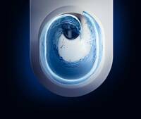 Ein präziser Wasserwirbel reinigt die WC-Schüssel mit nur einem Spülvorgang gründlich: HydroTwist von Ideal Standard...