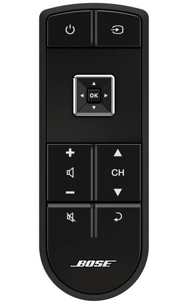 Die Bose click pad Fernbedienung arbeitet mit Radiofrequenz-Technologie und ist genial komfortabel