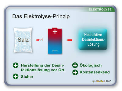 Das Elektrolysesystem ist einfach, sicher und kostengünstig