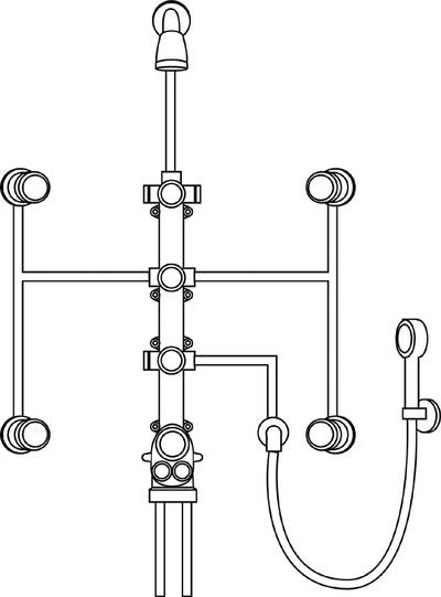 Das xTOOL-Modul ermöglicht eine übersichtliche Anbindung mehrerer Brausen mit kurzen Leitungswegen und geringstmöglichen Druckverlusten