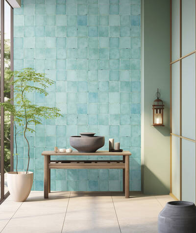 Spanische Fliesen setzen... (Foto: Tile of Spain/Cerámica Da Vinci, Yakarta)