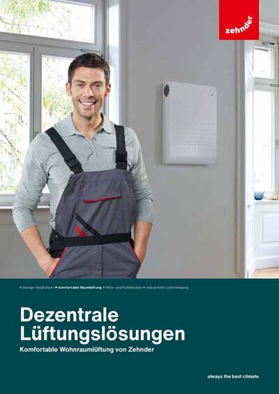 Im Zuge der Vorstellung von Zehnder ComfoSpot 55 Twin hat Zehnder seine Broschüre zu dezentralen Lüftungslösungen grundlegend aktualisiert, diese steht auf der Zehnder Webseite zum kostenlosen Download bereit