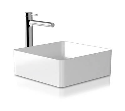 Zum minimalistische Design der Waschtischschale harmoniert die Armatur Laufen Twinplus