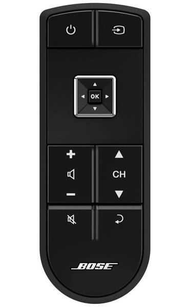 Die Bose click pad Fernbedienung arbeitet mit Radiofrequenz-Technologie und ist genial komfortabel