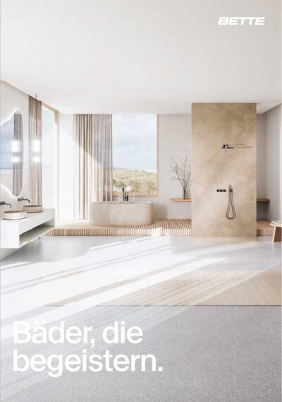 Cover des neuen Brandbooks von Bette: Mit dem Titel „Bäder, die begeistern“