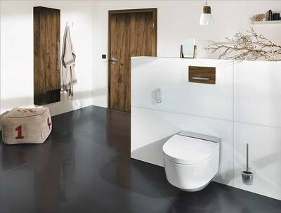 Das Bad als Rückzugsort rückt stärker in den Fokus von Bauherren und Renovierern. Besonders beliebt sind Produktlösungen, die für mehr Komfort und Hygiene sorgen (Foto: Geberit)