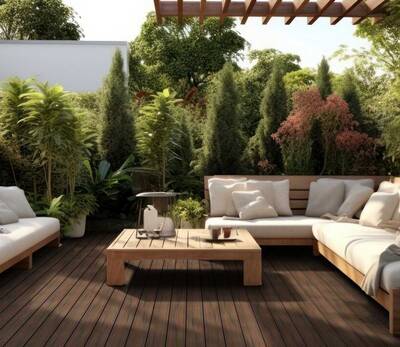 Mit der neuen Farbe Herbstbraun erweitert Deceuninck die Gestaltungsmöglichkeiten für Terrassen und Balkone um eine zeitlose Option