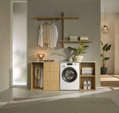 Zeitgemäße Wäschepflege mit modernen Waschmaschinen und Wäschetrocknern verringert die CO2-Emission, spart Energie und damit Kosten (Foto: Miele)